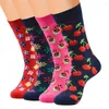 Heren sokken 5 paren herfst winter kleurrijk grappige nieuwigheid gek kamde katoen casual socksfunny happy happy