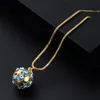 S3368 bijoux de mode plaqué or émail mauvais œil boule pendentif collier pour femmes géométrique yeux bleus colliers ras du cou