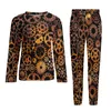 M￤ns Sleepwear Steampunk Super Pyjamas Winter Colorful Rusty Gears Night Nightwear Tv￥del anpassade l￥ng￤rmad trendig ￶verdimensionerad pyjama