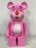 새로운 400% Bearbrick Action 장난감 그림 Bearbricks Pink Panther PVC 재료 플라스틱 테디 베어 만화 애니메이