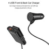 Carregadores de telefone celular Universal Car Front e traseiro Charger Fast com cabo de 6 p￩s QC3.0 48W 9.6a 4 Portas de carregamento r￡pido USB Carga de carro inteligente 2.4a 3.1a