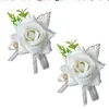 Dekorativa blommor Br￶llop Silk Boutonniere Groom Brooch Button Holes Groomsman Man Pin Hand Accessories Prom