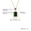 Pendant Necklaces Vintage Square Emerald Iced Out Cubic Fashion Premium Luxury Necklace Jewelry Gifts