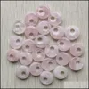 Konst och hantverk Natural Rose Quartz Stone Charms Pink Gogo Donut Pendant Pärlor 18mm för smycken Making Sports2010 Drop Delivery Home DHE2H