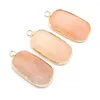 Charms Natural Stone Necklace Pendants Amazonite Facet Rectangle Crystal Quartz f￶r DIY Fashion Jewelry ￶rh￤ngen Kvinnor