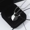 Korean Fashion Magnetic Couple Necklace For Lovers Heart Pendant Necklace Men Women Party Gift Jewelry