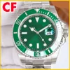 CF Clean Factory Mens Watches 3135 Ruch 40 mm powierzchnia niebieska czarna zielona tarcza Pasek ze stali nierdzewnej Sapphire Wodoodporna podwodność Montre de Luxe