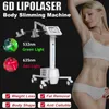 B￤rbar 6D -laserlipo Slimmmaskin Viktminskning Fett Minska anti -celluliter 532nm 635Nm Red Green Laser Light 8 tum Peksk￤rm Sk￶nhetsutrustning Salong Hemanv￤ndning