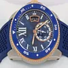 Najwyższej jakości nurka W2CA0009 Niebieska tarcza i gumka 42 mm Automatyczne sportowe zegarki na nadgarstki męskie 18K Rose Gold Mens Watch242W