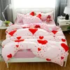 Sängkläder sätter grå röda ränder set modernt affärsmode god kvalitet täcke täcke täcke lakan kudde fodral mönster mönster