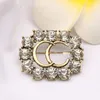 Brooch Pearl Women Vintage Designer Brand Double G-Letter Rhinestone Crystal Metal Broochs Suit Laple Pin Fashion Jewelry Accessories Gifts