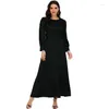 Ropa étnica Satén Árabe Elbise Vestido de Marruecos Mujeres Musulmanas Abaya Abayas Hijab Dubai Largos Turquía Islam Kaftan Musulmane Vestidos Ramadán