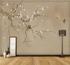 Wallpapers XUE SU Custom Wallpaper Bedroom Mural Modern Hand-painted Plum Flowers And Birds Background Wall Decoration Painting