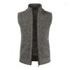 Maglioni da uomo Primavera Gilet senza maniche da uomo Colletto tondo Giacche Maglione Cerniera Capispalla stile coreano Cappotto tinta unita classico di base