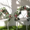 Flores decorativas 9cm Big Head 180cm Fake Peony Vines Artificial Flower Garland Vintage Eucalyptus Planta pendurada para o arco de casamento Porta