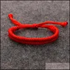 Charme Bracelets Rouge Colorf Corde Tressé À La Main Amoureux De L'amitié Chanceux Bijoux Pour Femmes Hommes Couple Accessoires De Mode Drop Delive Dhzk4