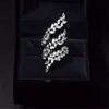 Anelli di nozze fatti a mano Gioielli di moda semplici Dolce carino Argento sterling 925 Taglio marquise Topazio bianco Pietre preziose di diamanti CZ Donne O291V