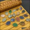 Konst och hantverk 13x2m oval pläteringskant Claw Natural Crystal Stone Charms Green Blue Quartz Pendants Trendiga för smycken Making Sport DH9BT