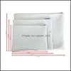 Sacs de rangement Sublimation Blanks Wallet Diy Canvas Bag Zipper White Small Womens Mens Wallets Originality Portable 8 5Jy M2 Drop Deli Otmos