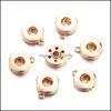 Konst och hantverk Sier Gold Color 12mm Snap Button Charms Connector Pendant Jewelry Making DIY Necklace Earrings Armband Leverant￶r Spo DHCO0