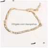 Anklets European And American Foreign Trade Jewelry Fashion Simple Versatile Metal Chain Ladies Anklet 522 T2 Drop Delivery Dhgw1