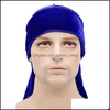 Beanie/Skull Caps Men Women Autumn Winter Veet Bandana Turban Long Hat Hip Hop Headband Headwear Hair Accessories Drop Delivery Fash Dhnys