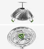 Double Boilers Stainless Steel Steaming Baskets New Folding Mesh Food Vegetable Egg Dish Basket Cooker Steamer Expandable Pannen Kitchen Tools