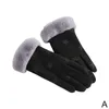 Fem fingrar handskar varma vinter damer full finger ￤kta l￤der f￶r kvinnor p￤ls riktigt mitten