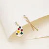 Brush Drawing Board Dangle Earrings Ins Retro Literary Temperament Asymmetric Woman Earrings Painting Tool Jewelry Gift