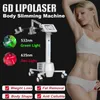 6D Laser Slimming Machine Weight Loss Fat Burner Cellulite Reduction Body Firmming 532nm 635nm Red Green Laser Light Portable Beauty Equipment Salon Home Use