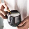 Tazze 500ml Tazza creativa per il cambio del forno Tazza per la colazione Tazze da caffè retrò Latte in ceramica Scaldamani di grande capacità Bicchieri