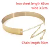 Belts Designer Fashion Lady's Metal Sheet Wide Girdle Gold Silver Chain Pendant Belt All-Match Coat Dress Accessories Waistband