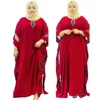 ملابس عرقية Wepbel Women Black Women Abaya East East Dubai Caftan Caftan Rhinestone Robe Batwing Kaftan