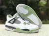 Shoes 4 WMNS Seafoam 4s Oil Green White/Seafoam-Dark Ash-Neutral Grey Women Sports Sneakers Original Size US7-13