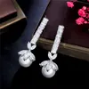 Luxe Lange Stud Charm Bloemen Bruidsoorbellen voor Bruiloft Diamant Zilver Designer Oorbel voor Vrouw Imitatie Parel AAA Kubieke Zirconia Dames Verlovingssieraden