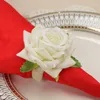 Decorative Flowers Artificial Rose Flower Napkin Buckle Modern And Simple El Ring Household Items Dining Table Decoration