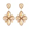 Stud Earrings Large Drop For Women Long Rhinestones Women's Clip-on Glass High-end Wholesale