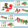 Pendant Necklaces Wholesale 6Pcs Handmade Murano Lampwork Glass Mix Color Snake Fit Necklace Jewelry Gift Drop Delivery Pendants Dhkz9