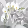 Bakgrundsbilder anpassade 3D -blommor väggtäckande tapeter dabstract rymd phalaenopsis boll vardagsrum sovrum hemförbättringar