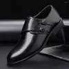 Dress Shoes Men's Leather Formal Luxury Business Casual Brogue Winter Wedding Fashion Trend For Men Black Oxfords 38-48
