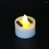 Party Decoration 120Pcs Solar Powered LED Electronic Candle Flickering Flameless Lamp Tea Light Wedding Xmas Table Centerpiece Decor-Yellow