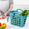 Storage Bags Plastic Portable Basket Dirty Laundry Clothes Vegetable And Fruit Kitchen In Round Handle Bathroom