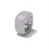 Anelli a grappolo Quadrato di lusso in argento sterling 925 per le donne Brillano Pavimenta l'impostazione Completa 420 pezzi Anello nuziale in platino con diamante simulato Gioielli