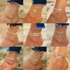 Anklets 2022 Kvinnlig sommarguld silverfärg för kvinnor ormkedja ankelarmband flickor barfota på ben strandsmycken