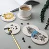 Table Mats Inyahome Animal Coasters For Drinks Absorbent Ceramic Stone Cup Marble Anti Scratch Cork Base Wooden Coffee Bar