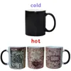 11oz Sublimation Hot Color Change Mug Blank Coffee Ceramic Mugs personalized heat transfer Ceramic DIY white water cup Party Gift beverage cups