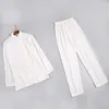 Vêtements ethniques Hommes Costume chinois traditionnel Tai Chi Chine Costumes Coton Lin Casual Pantalon à manches longues Uniformes Tang Costume