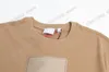 xinxinbuy Camiseta de diseñador para hombre, parche bordado con letras de París, Londres, manga corta, algodón, mujer, blanco, negro, caqui, XS-L