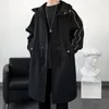 Men's Trench Coats 2022 Men Coat Jacket Overcoat Casual Men's Windbreakers Solid Color Fashion Outwear