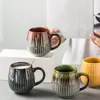 Tazas creativas de 500ml, taza de cambio de horno, taza de desayuno, tazas de café Retro, leche, cerámica, gran capacidad, calentador de manos, vasos